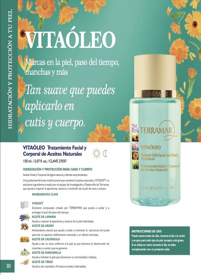Terramar - Vitaoleo Natural Oils Facial and Body Treatment 5.07 fl. Oz - Lightweight Hydrating Oil with 5 Natural Oils and VITASOFT – Improves Skin Texture, Appearance, and Condition - Image 4